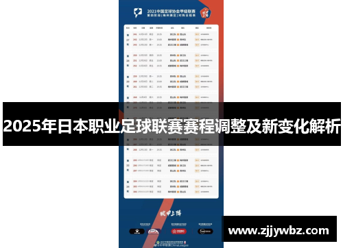 2025年日本职业足球联赛赛程调整及新变化解析