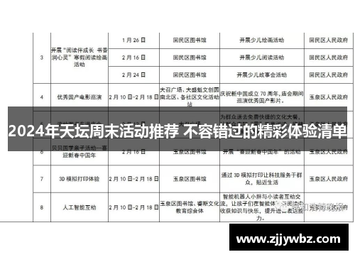 2024年天坛周末活动推荐 不容错过的精彩体验清单