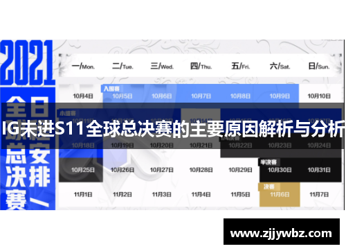 IG未进S11全球总决赛的主要原因解析与分析